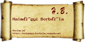 Halmágyi Borbála névjegykártya